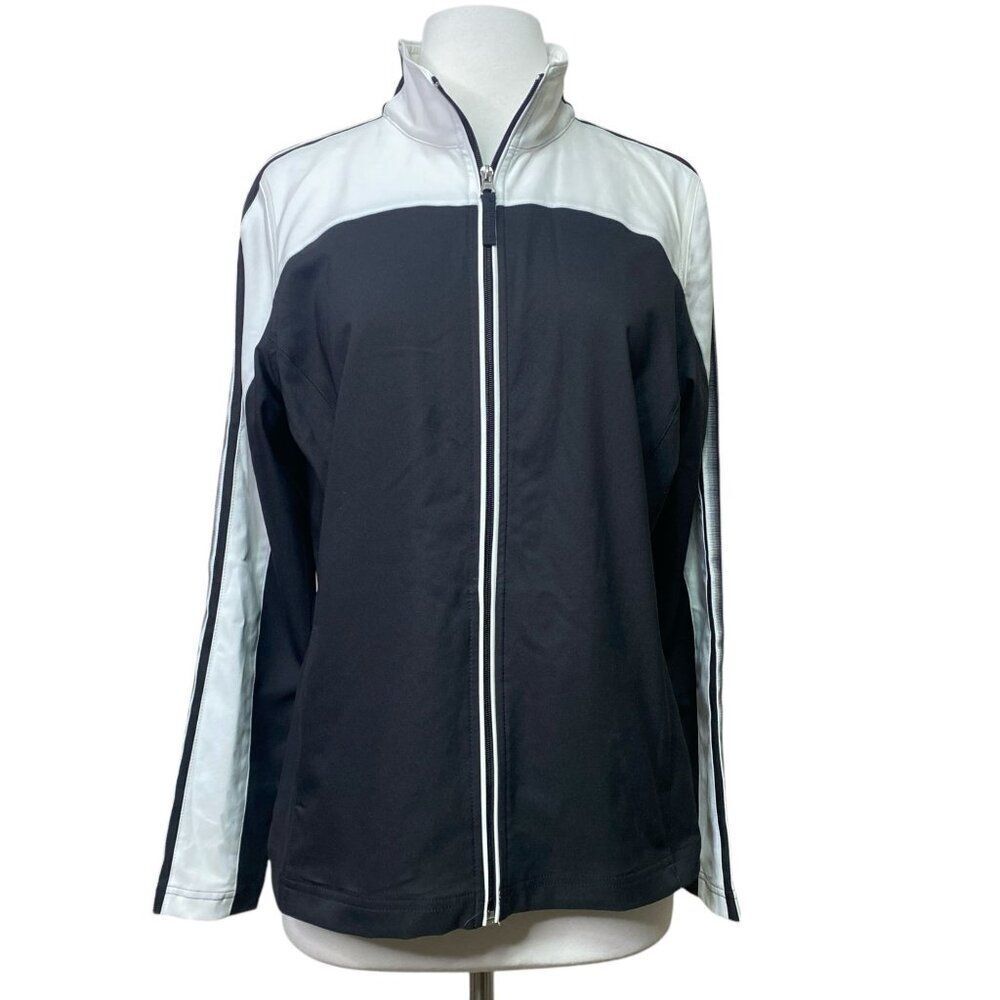 Made For Life Black and White Zip Up Jacket Size Medium